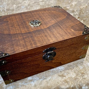 Chest Dungeons and Dragons Chest with metal Celtic Knot RPG box and DnD Dice Box - Corners may differ