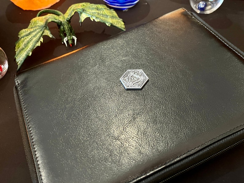 D20 | 5 set Dice Case | Wallet Vault Box | DnD Dice | stone and resin dice holder | Dungeons & Dragons | Pathfinder | Vegan Leather