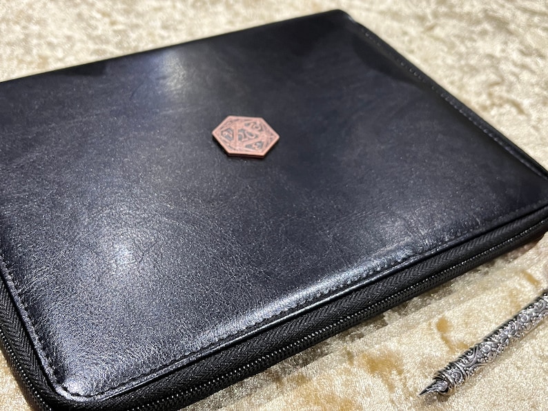 D20 | 5 set Dice Case | Wallet Vault Box | DnD Dice | stone and resin dice holder | Dungeons & Dragons | Pathfinder | Vegan Leather