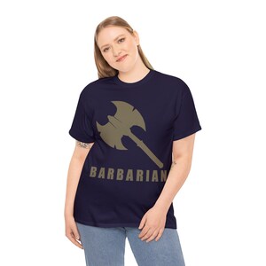 Barbarian | Unisex T-shirt | Dungeons and Dragons Style | Class t-shirt | Fantastic Gift | Metal D20 Shirt | Dragon Dice Shirt