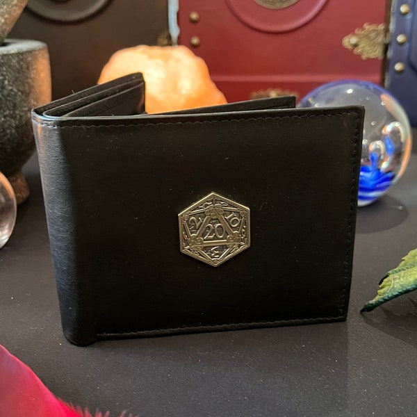 Portefeuille D20 | Cadeau MdD | Cadeau DM | Donjons et dragons | Éclaireur | RPG | Pochette pour pièces de monnaie