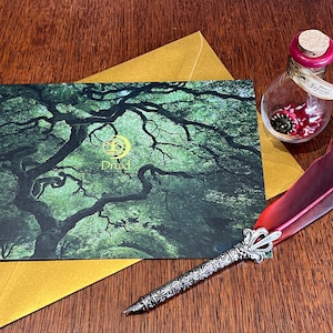 Biglietto d'auguri Druido A5 con busta metallica dorata Dungeons and Dragons. Fantasy rpg per regali DnD Oggetti di scena regalo RPG Regali di Natale