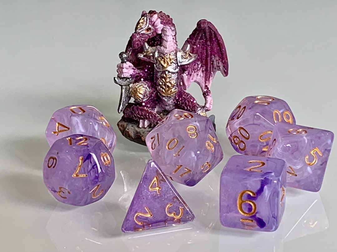 Dice Dungeons and Dragons Dnd Poly Amethyst Dream for RPG Games Like