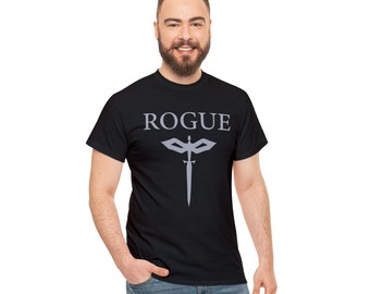 Rogue Class T-Shirt: Dungeons and Dragons Style, Metal D20