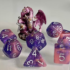 Dice Dungeons and Dragons DnD Poly Unicorn Sparkle for RPG Games like Dungeons and Dragons and Pathfinder great Gifts for RPG games