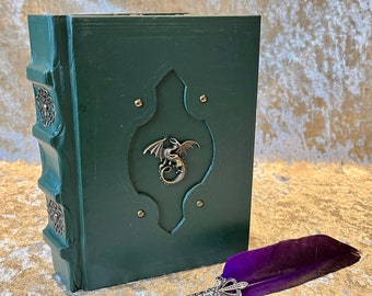ドラゴンジャーナルノートブック | トーム | グリモア | 呪文書 | レザー | ファンタジー DnD | 魔術 | 空白のデッキル紙