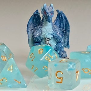 Dice Dungeons and Dragons DnD Poly Aquamarine for RPG Games like Dungeons and Dragons and Pathfinder great Gifts for RPG games