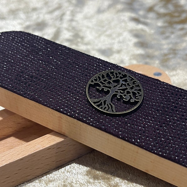 Dice Vault | Dungeons and Dragons | Tree of Life | Purple Dragon Scale leather on lid | DnD | Dungeon Gifts RPG Gift