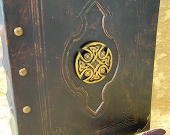 Leather Binder A4 Fantasy Celtic Cross Viking, Witchcraft, D&D, RPG, Prop, Tome Book Grimoire gift