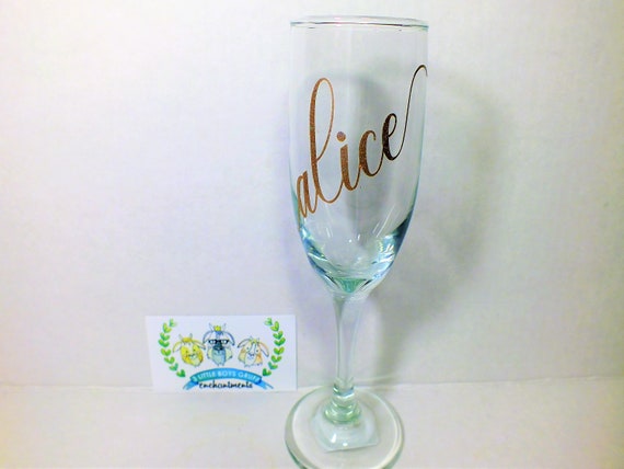 Bridesmaid Wine or Champagne Glass Hand Painted Any Colour