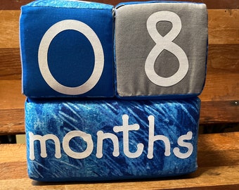 Baby Milestone Blocks, Soft Fabric Blocks, Baby Picture Props, Baby Blocks Toy, Milestones by Days, Weeks, Months, and Years, Growth Blocks