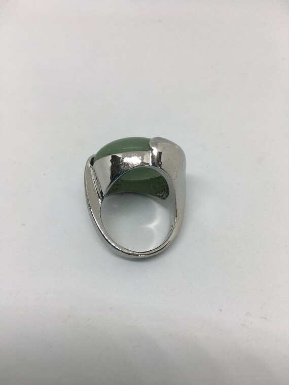 Jade Sterling Silver Statement Ring - Modernist S… - image 7