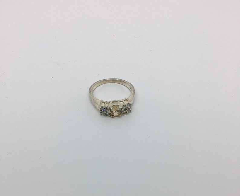 Great Gift for Mom! Gift for Her Spectacular sparkle Size 6.5 Sterling Silver Yellow and Clear CZ Ring SS202001