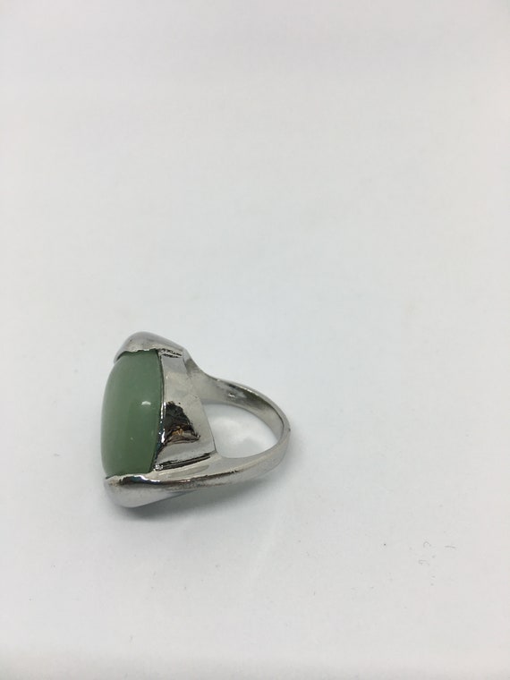 Jade Sterling Silver Statement Ring - Modernist S… - image 5