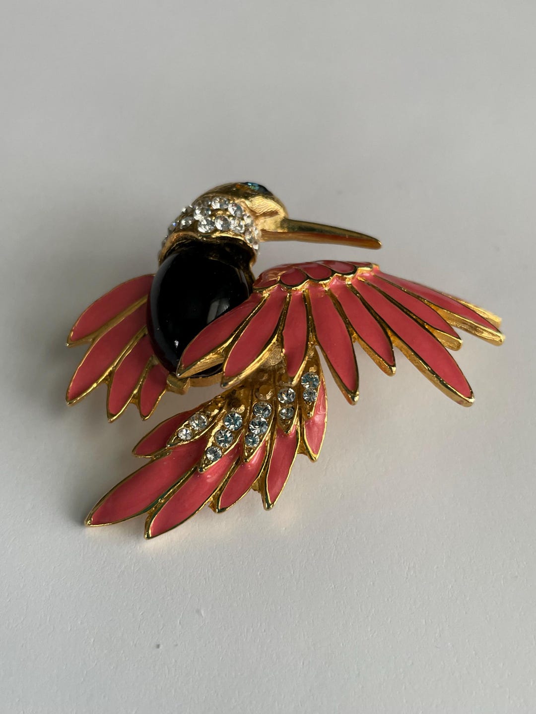 Moo Roo Moo Roo Hummingbird Brooch: Enameled Rhinestone Embellished Collector's ...