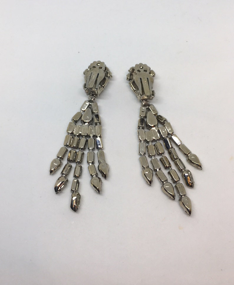Elegant /& Glamorous Vintage Signed Weiss Rhinestone Earrings Designer Clip On Earrings A great gift or keep for yourself!