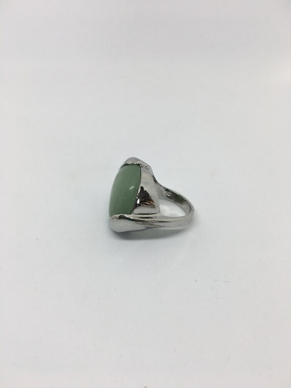 Jade Sterling Silver Statement Ring - Modernist S… - image 8