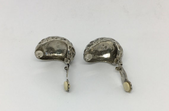 Vintage 80's Silver Norma Jean Clip On Earrings. … - image 5