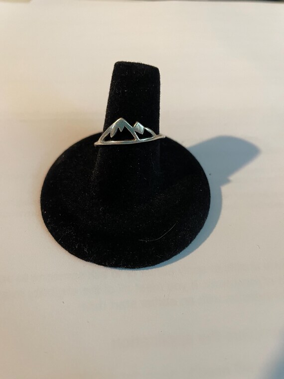 Minimalist Silver Mountain Ring - Stackable Desig… - image 5