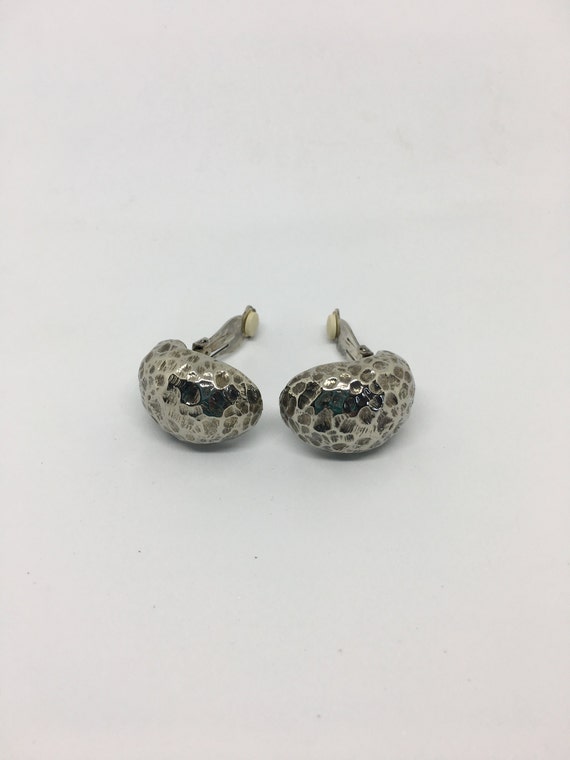 Vintage 80's Silver Norma Jean Clip On Earrings. … - image 3