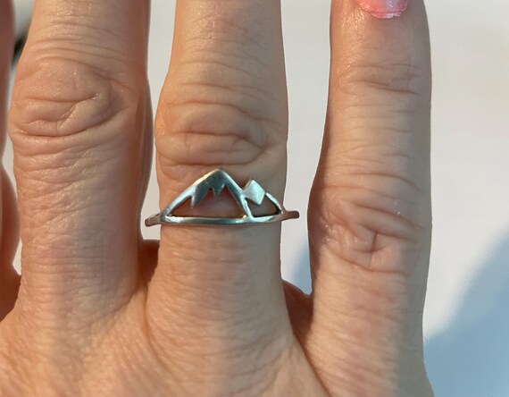 Minimalist Silver Mountain Ring - Stackable Desig… - image 3