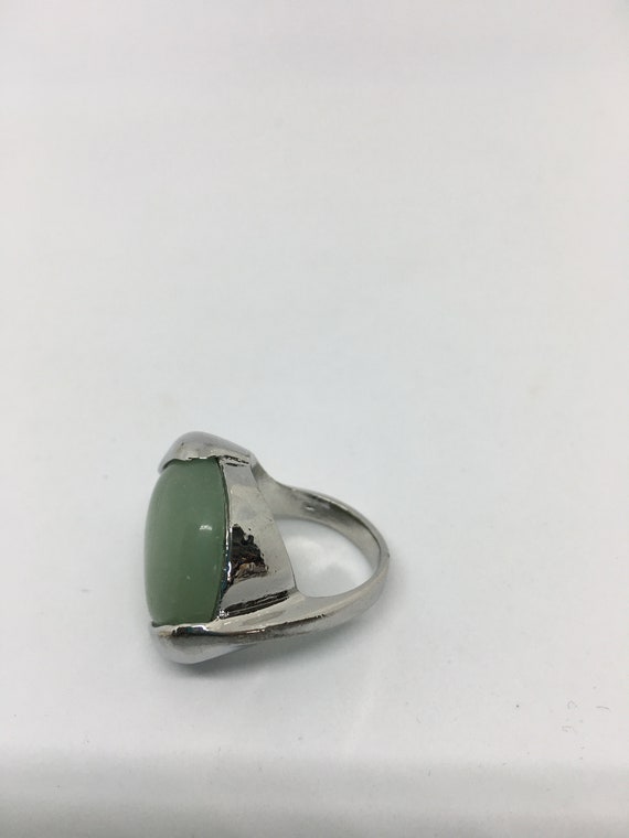 Jade Sterling Silver Statement Ring - Modernist S… - image 6