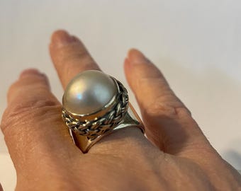 Sterling Perlen Seil Ring: Size 7 Statement Schmuck