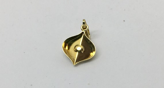 14K 1960's Diamond Solitaire Yellow Gold Pendant … - image 8