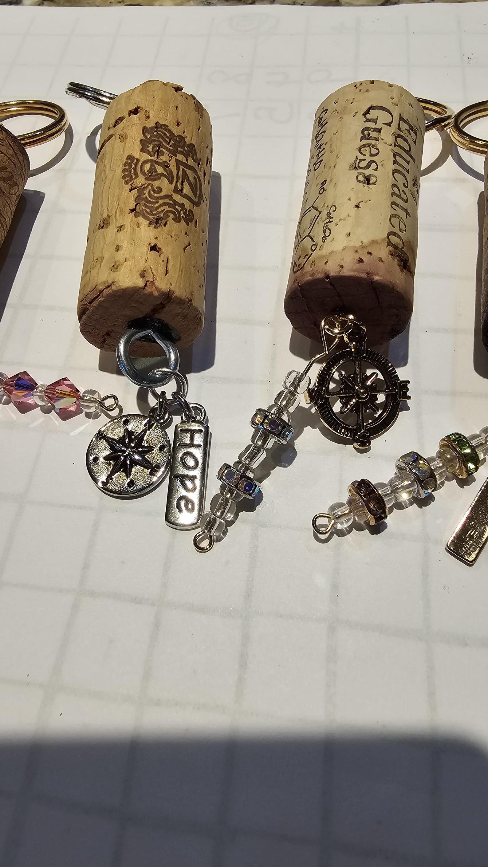 Travel Inspired Charms on Wine Cork Keychains - Etsy