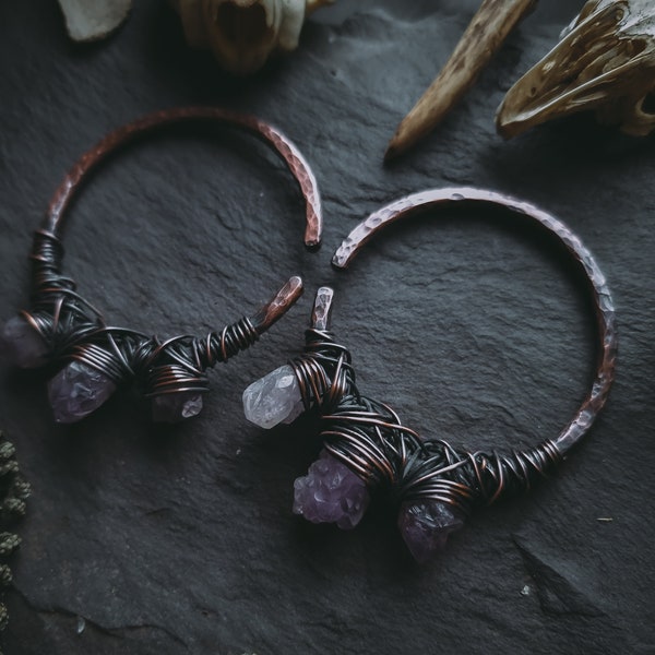 Amethyst Ear Weights // Hangers for Stretched Ears //