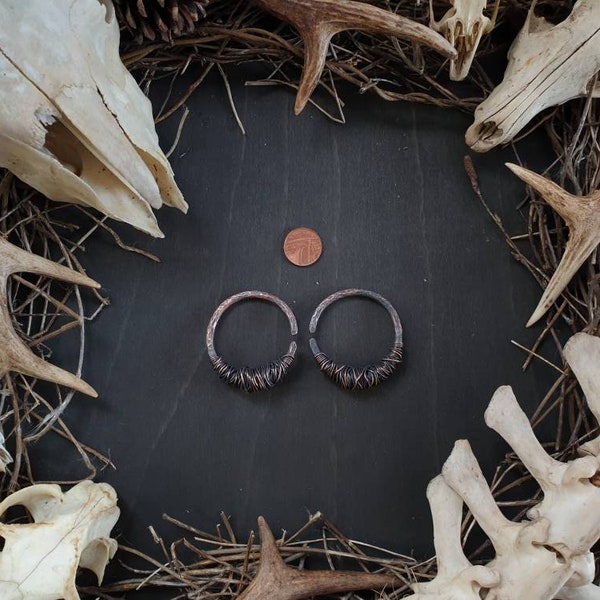 Brutalist Ear Weights Punk Hoops for stretched ears post apocalyptic swampgoth hardware