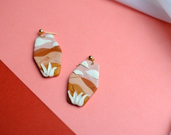 Dangle Statement Earrings, Western Dangle Earrings, Polymer Clay Jewelry, Southwest Earrings, Sedona Jewelry, Gift for Her, Desert Vibes