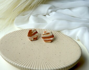 Desert Stud Earrings, Marbled Jewelry Handmade with Clay, Desert Jewelry for Bohemian Southwest Woman, Aesthetic Stud Earrings