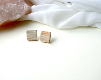 Desert Stud Earrings, Marbled Jewelry Handmade with Clay, Desert Jewelry for Bohemian Southwest Woman, Aesthetic Stud Earrings