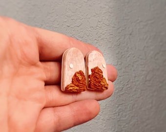 Red Sandstone Earrings, Sedona Arizona Gift, Desert Vibes Jewelry, Red Rock Canyon Landscape Art, Desert Aesthetic Earrings, Desert Bride