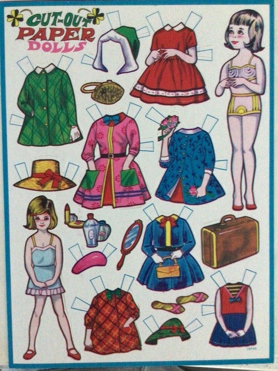 Vintage Japanese Press Out Paper Doll Sheets. - Etsy Vintage Japanese Press Out Paper Doll Sheets. - Etsy