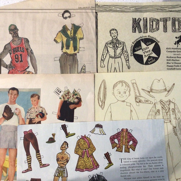 Vintage Magazine Male Paper Dolls