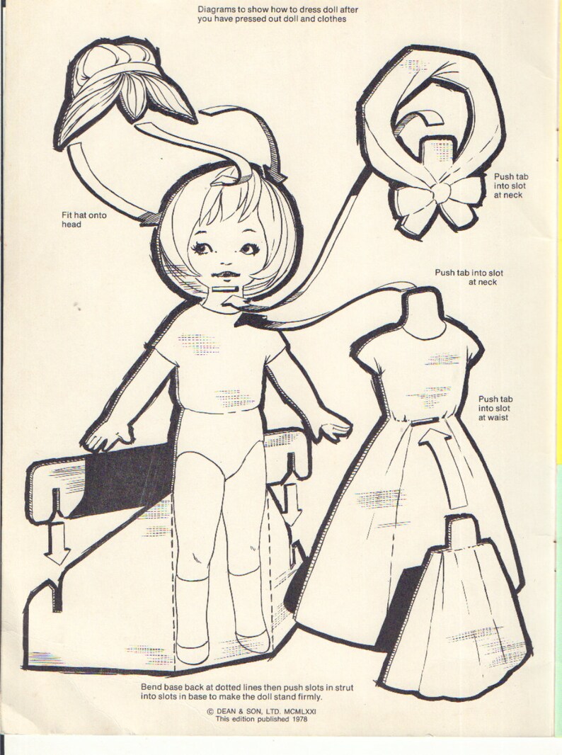 Vintage Seventies Nursery Rhymes Paper Dolls Etsy