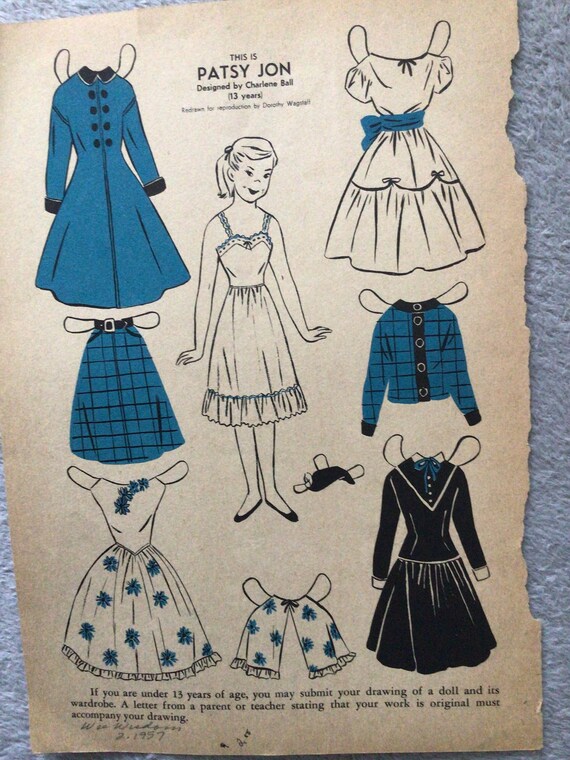 VINTAGE UNCUT 1948 DOLL HOUSE PAPER DOLLS~#1 REPRODUCTION