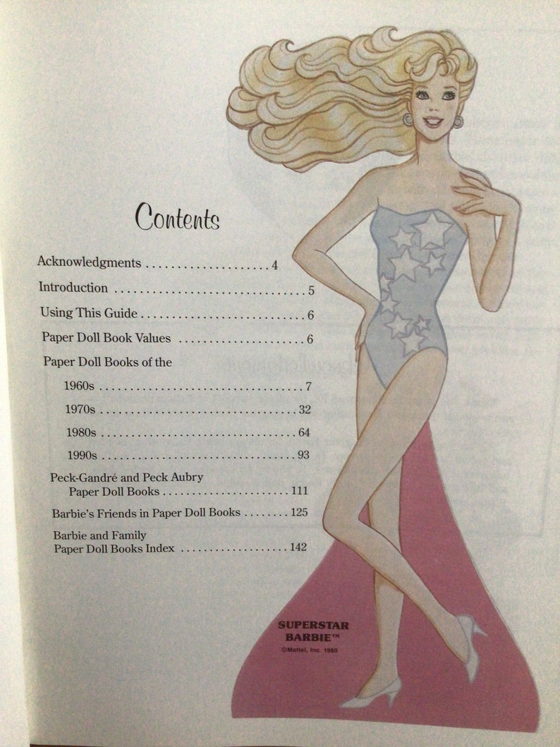 Barbie Paper Doll Reference Book Etsy