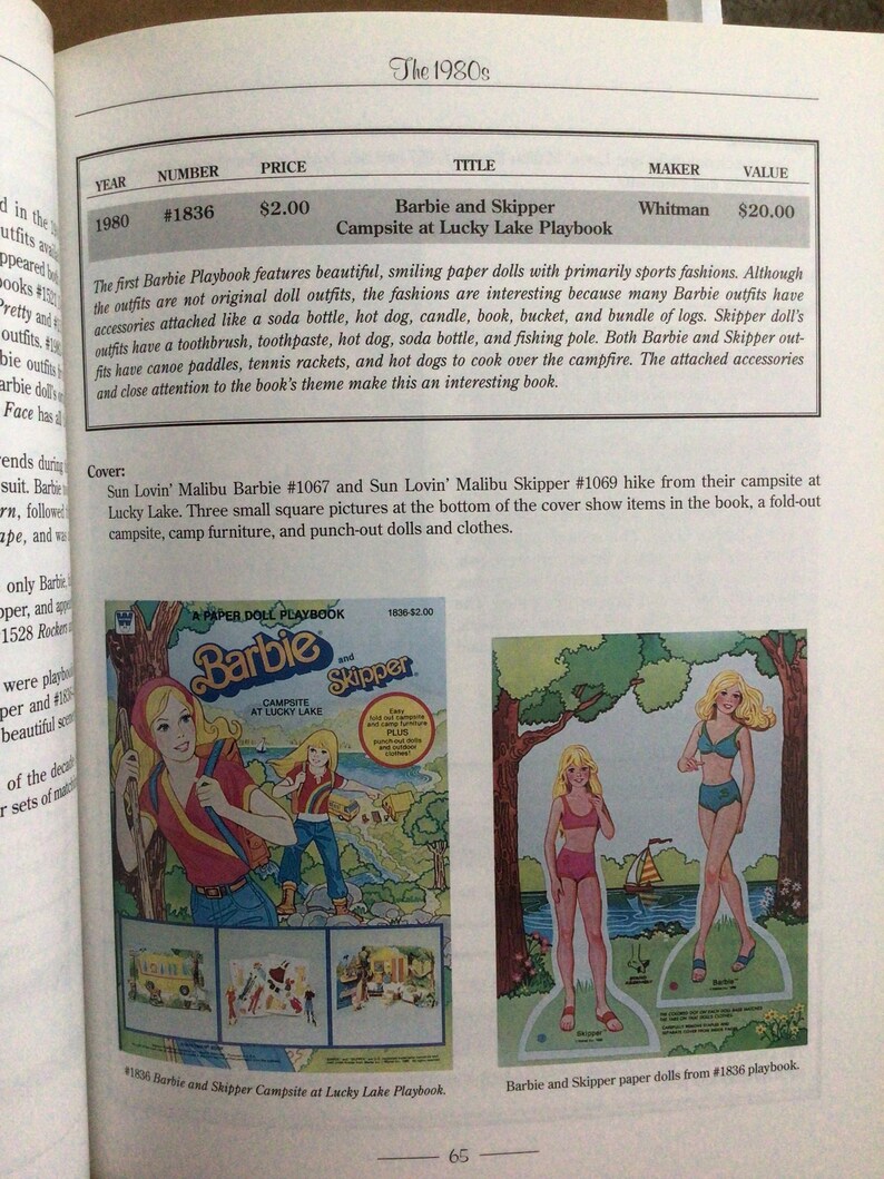 Barbie Paper Doll Reference Book Etsy