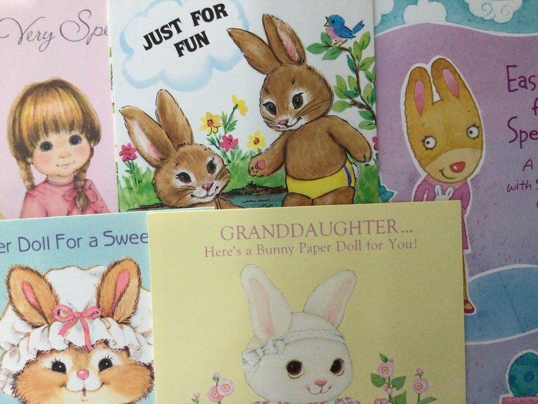 Vintage Easter Paper Doll Greeting Cards - Etsy UK