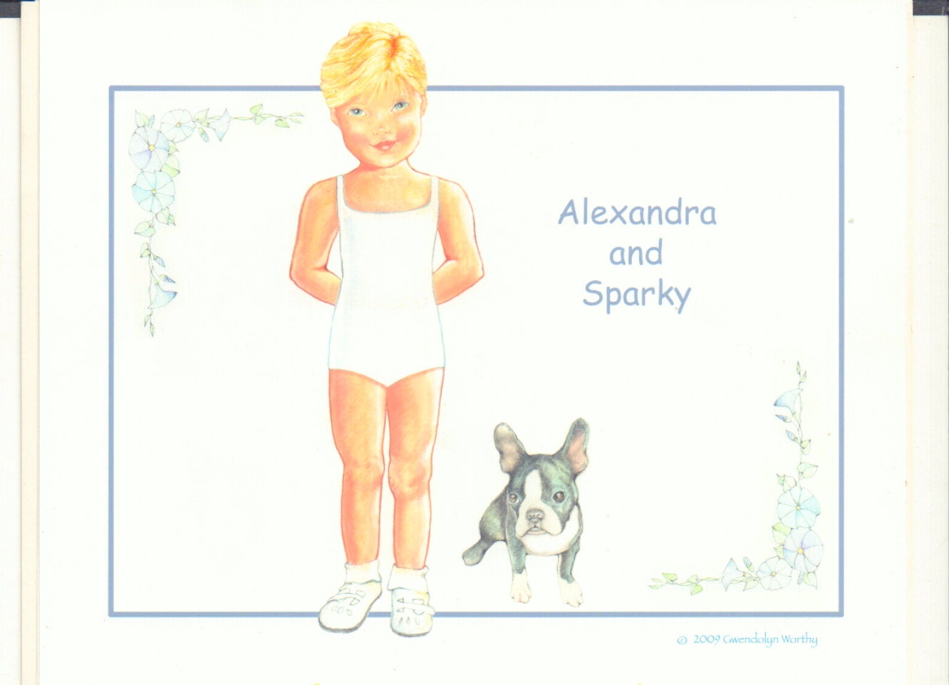 French Bulldog Paper Doll