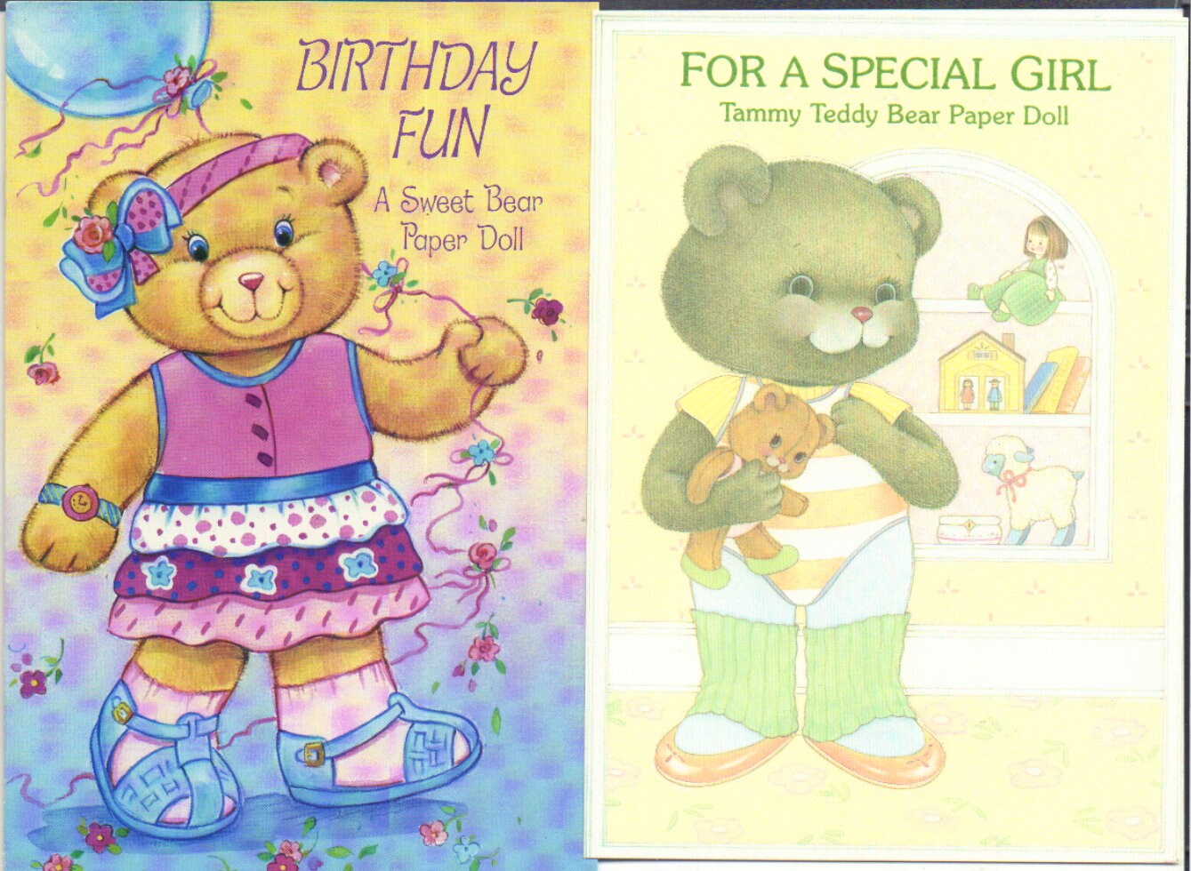 Vintage Animal Paper Doll Cards