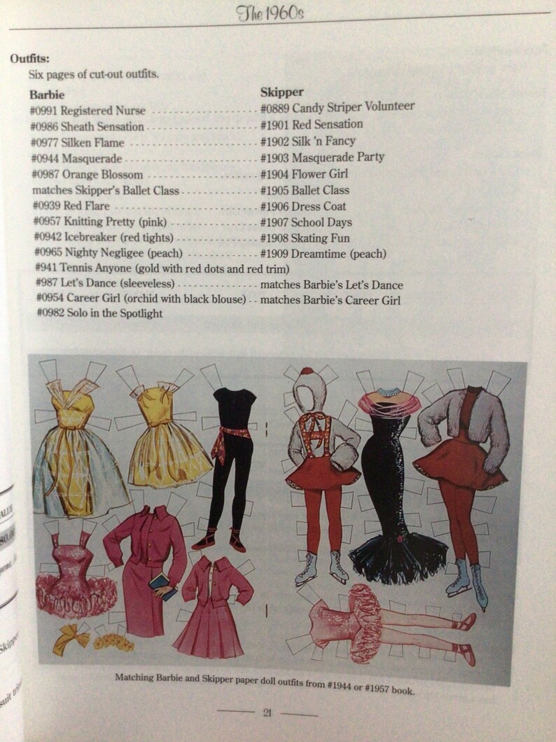 Barbie Paper Doll Reference Book Etsy