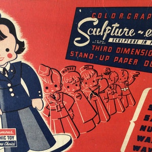 Vintage Sculpturette WWII Paper Dolls