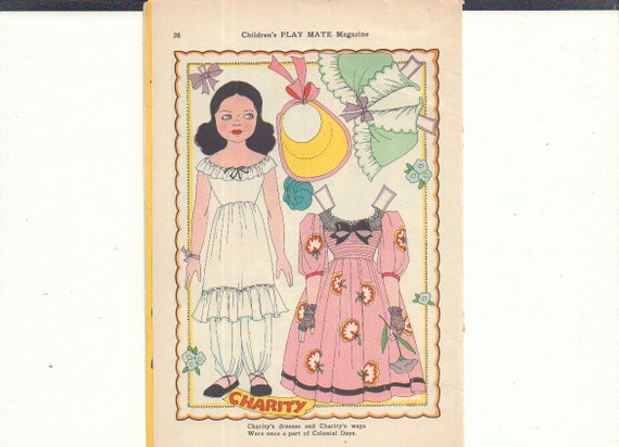 VINTAGE UNCUT 1948 DOLL HOUSE PAPER DOLLS~#1 REPRODUCTION~EXTREMELY  RARE~PRETTY!