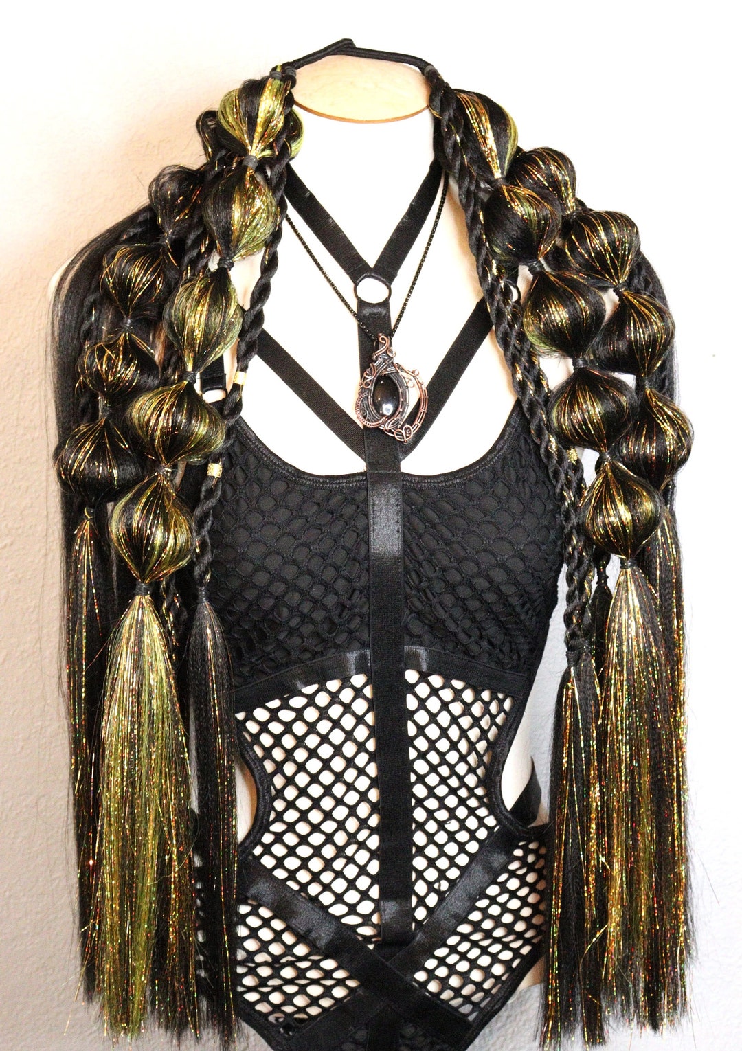 2X Festival Braided Rave Hair Extensions hair Elastic Etsy