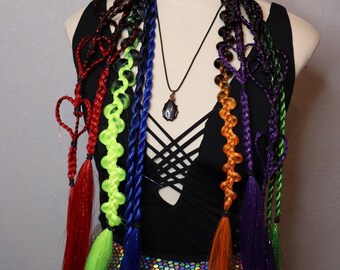 2X Tie-In festival rave braids with HEARTS