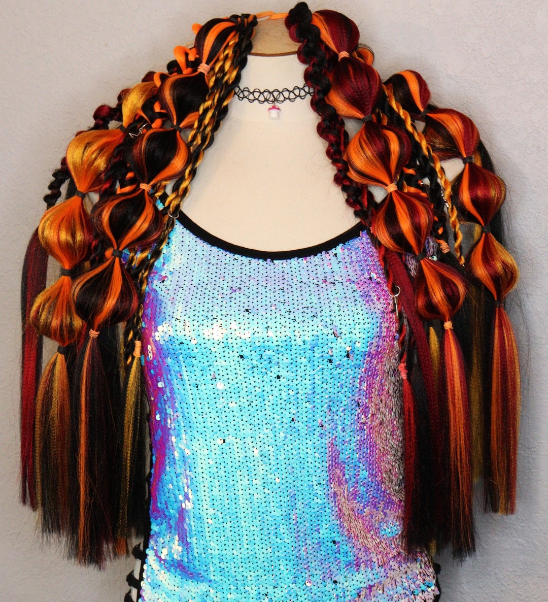 2X Festival Braided Rave Hair Extensions hair Elastic Etsy